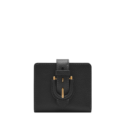 HOTFossil Women's Harwell Small Tab Bifold Wallet, Black/Leopard Haircalf, One Size