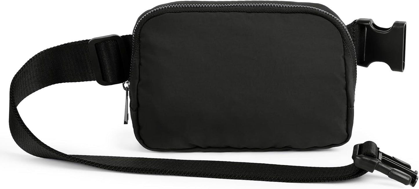 HOTODODOS Unisex Mini Belt Bag with Adjustable Strap Small Fanny Pack for Workout Running Traveling Hiking, Black