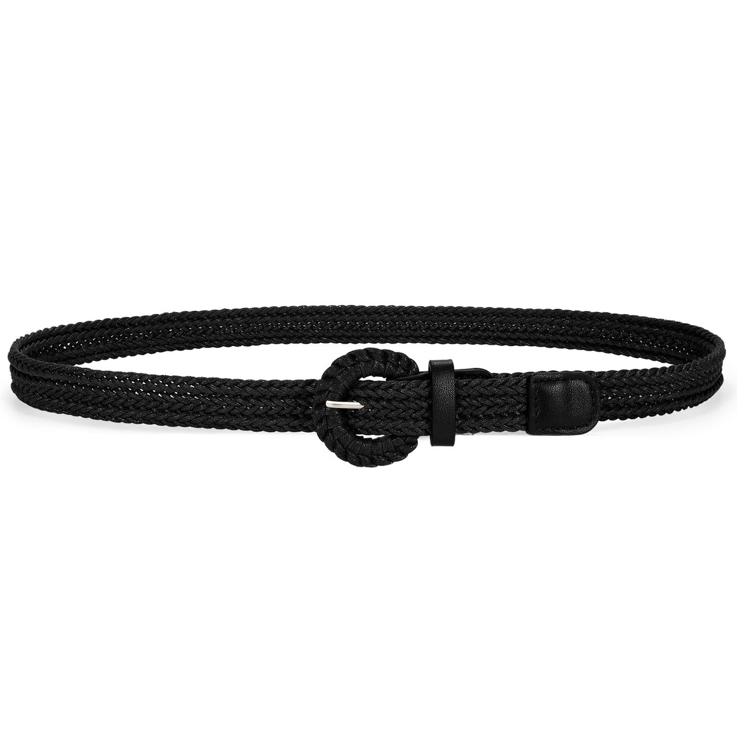 HOTVONMELLI Braided Woven Belt for Women, Rattan Thin Belt Fashion Waist Belts for Summer Dress Jeans
