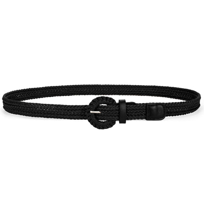HOTVONMELLI Braided Woven Belt for Women, Rattan Thin Belt Fashion Waist Belts for Summer Dress Jeans
