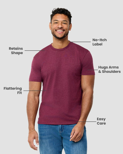 HOTMens T Shirts Soft Cotton Crew Neck Athletic Fit Casual Tees S-4XL | Soft cotton blend casual tee shirts with 4-way stretch - tag-free athletic fit for gym, work & casual wear. A go-to gift.