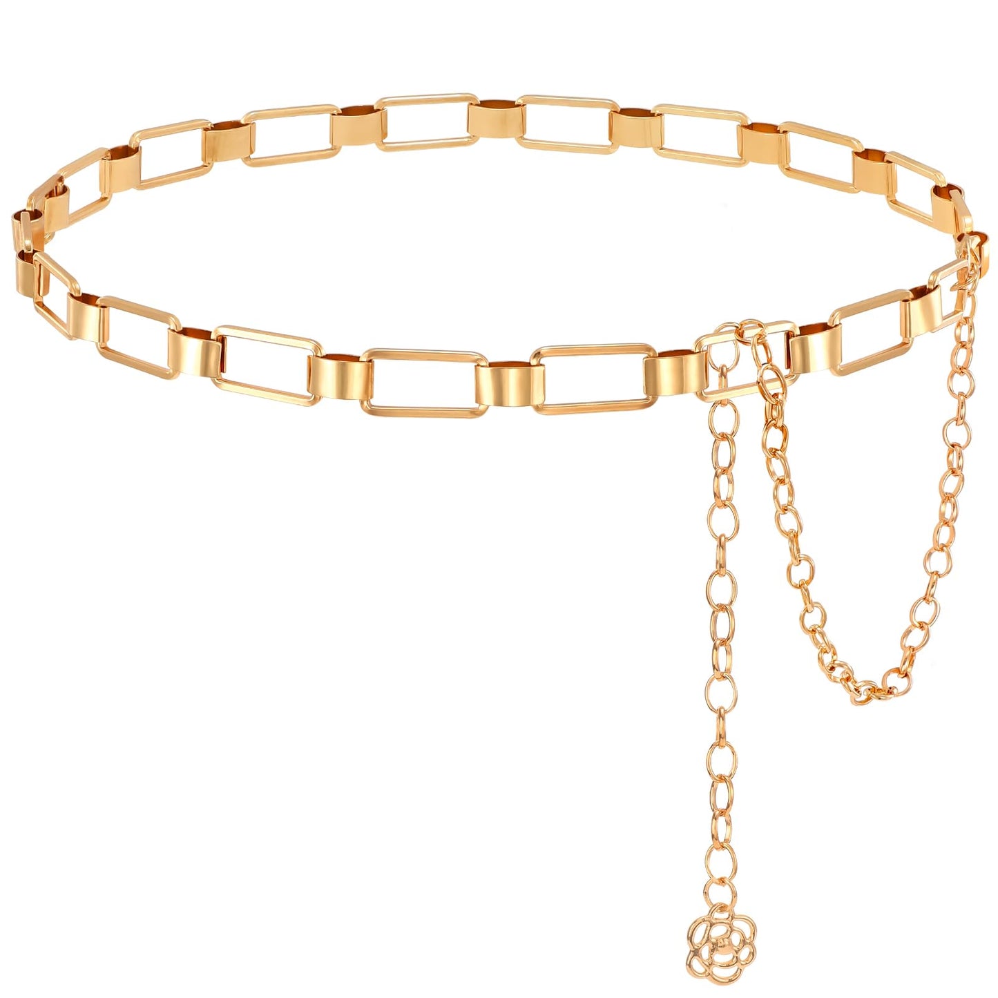 HOTTRIWORKS Waist Chain for Women Ladies Metal Link Chunky Chain Belt for Dresses