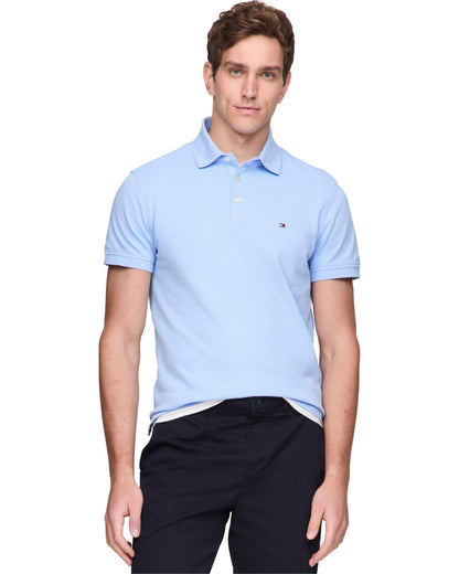 HOTTommy Hilfiger Men's Short Sleeve Polo Shirts in Slim Fit with Stretch and Organic Pique Cotton