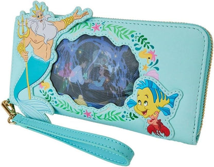 HOTLoungefly Disney The Little Mermaid Ariel Princess Lenticular Zip Around Wallet