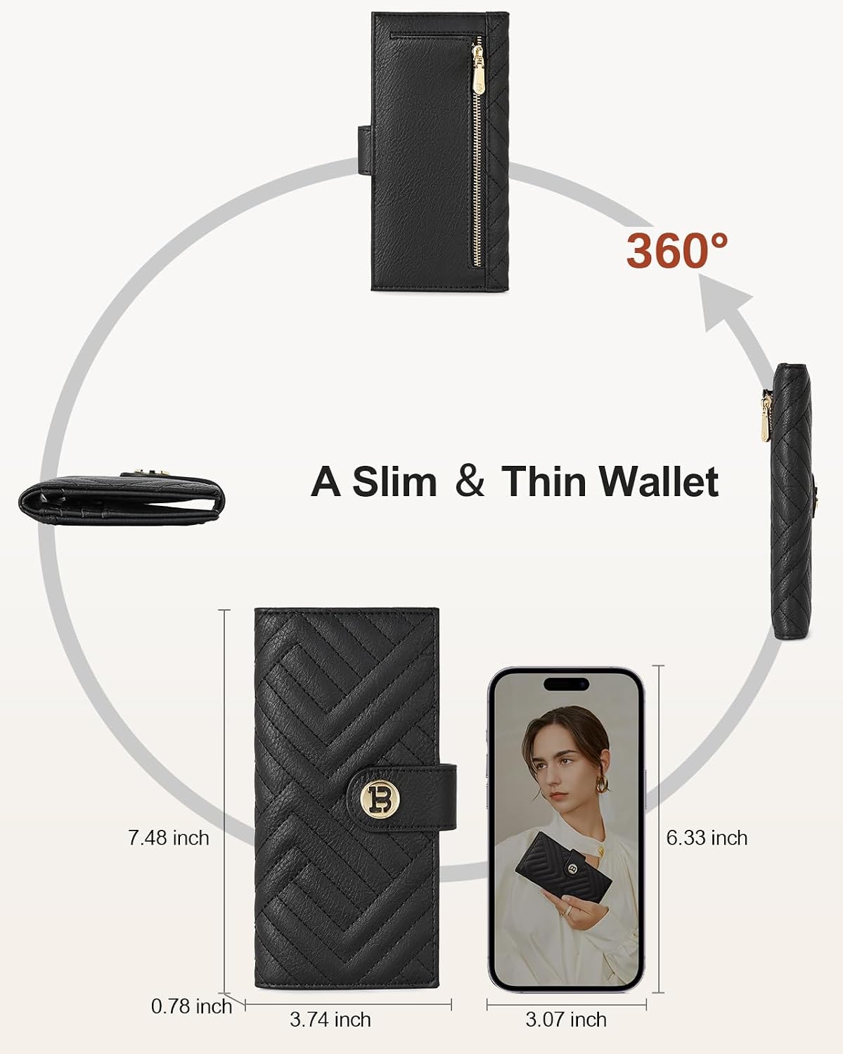 HOTBOSTANTEN Crossbody Bags for Women ＆ Slim Wallet for Women Leather RFID Blocking Card Holder