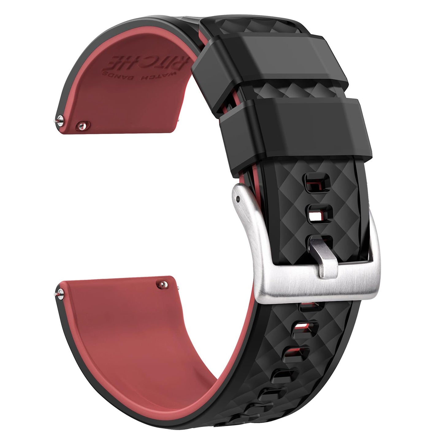 HOTRitche Christmas Gift Silicone Watch Bands 18mm 20mm 22mm 24mm Quick Release Rubber Watch Bands for Men, White Elephant Gifts, Stocking Stuffers For Men