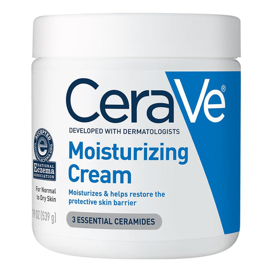 HOTCeraVe Moisturizing Cream, Body and Face Moisturizer for Dry Skin, Body Cream with Hyaluronic Acid and Ceramides, Daily Moisturizer, Oil-Free, Fragrance Free, Non-Comedogenic, 19 Ounce