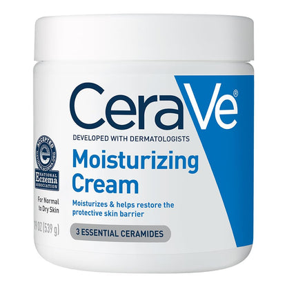 HOTCeraVe Moisturizing Cream, Body and Face Moisturizer for Dry Skin, Body Cream with Hyaluronic Acid and Ceramides, Daily Moisturizer, Oil-Free, Fragrance Free, Non-Comedogenic, 19 Ounce