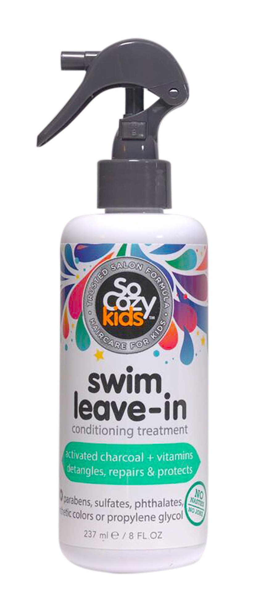 HOTSoCozy Kids Swim 3-in-1 Shampoo, Conditioner & Body Wash - 3-in-1 Combo Pool Shampoo & Conditioner for Swimmers - Salt & Chlorine Removing Activated Charcoal