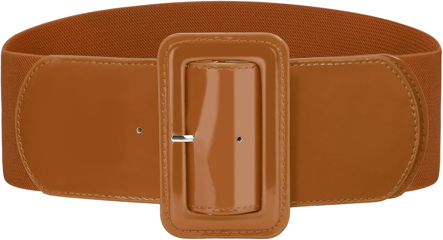 HOTVONMELLI Stretchy Wide Women Belts Elastic Vintage Belts for Women Fashion Ladies Waist Belt for Dress