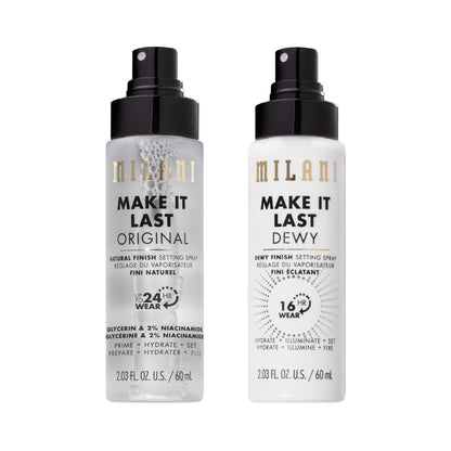 HOTMilani Setting Spray + Primer, Make It Last Original - Natural Finish with Niacinamide for Hydration, Setting Spray for Makeup and Face Primer, 3-in-1 Prime + Hydrate + Set, 2.03 Fl. Oz