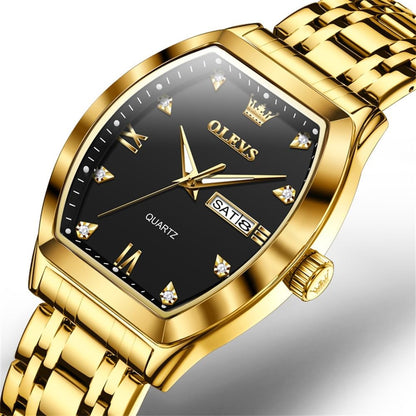 HOTOLEVS Mens Watches Luxury Business Analog Quartz Watches for Men with Stainless Steel Dress Date Waterproof Luminous Wrist Watches | Luxury Rectangle Face Tonneau Silver or Gold Stainless Steel Dress Watches for Men Roman Numerals with Black/Blue/White
