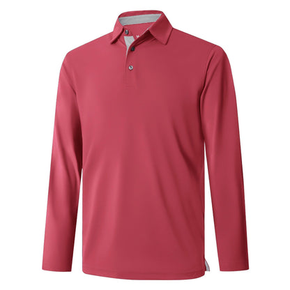 HOTMens Golf Shirt Short and Long Sleeve Moisture Wicking Dry Fit Performance Solid Casual Pique Golf Polo Shirts for Men