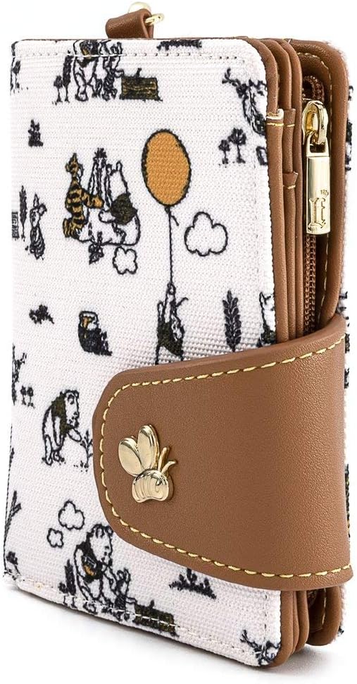HOTLoungefly Disney Winnie the Pooh Canvas Line Drawing Wristlet Wallet