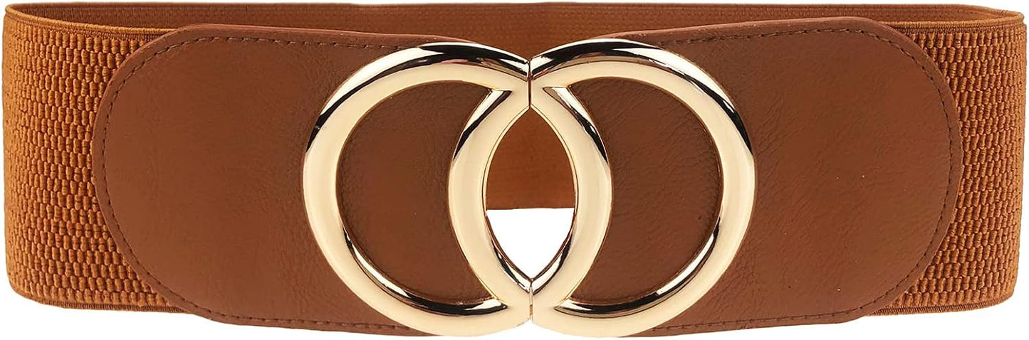 HOTSwtddy Women's Elastic Wide Stretchy Waist Cinch Belt Waistband For Dresses