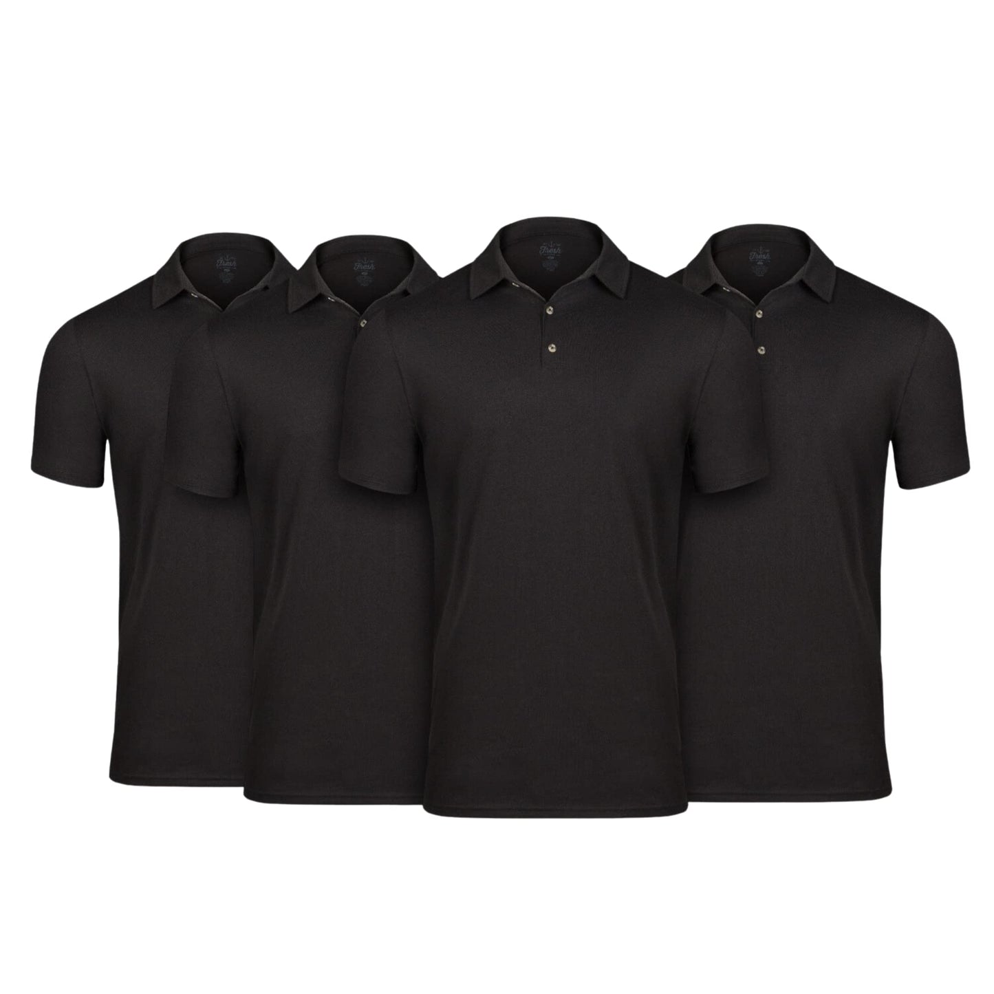 HOTFresh Clean Threads Mens Polo Shirts - Pre Shrunk Soft Fitted Premium Classic Shirt - Men's Polos Cotton Poly T-Shirt Blend