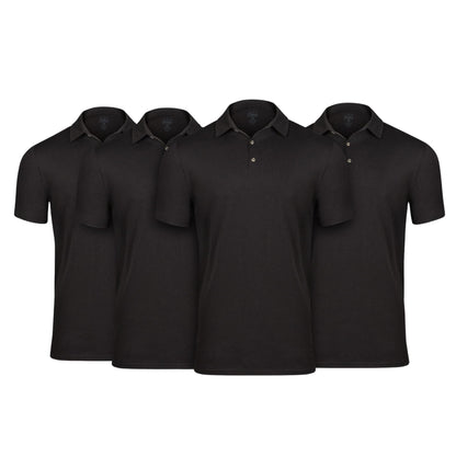 HOTFresh Clean Threads Mens Polo Shirts - Pre Shrunk Soft Fitted Premium Classic Shirt - Men's Polos Cotton Poly T-Shirt Blend