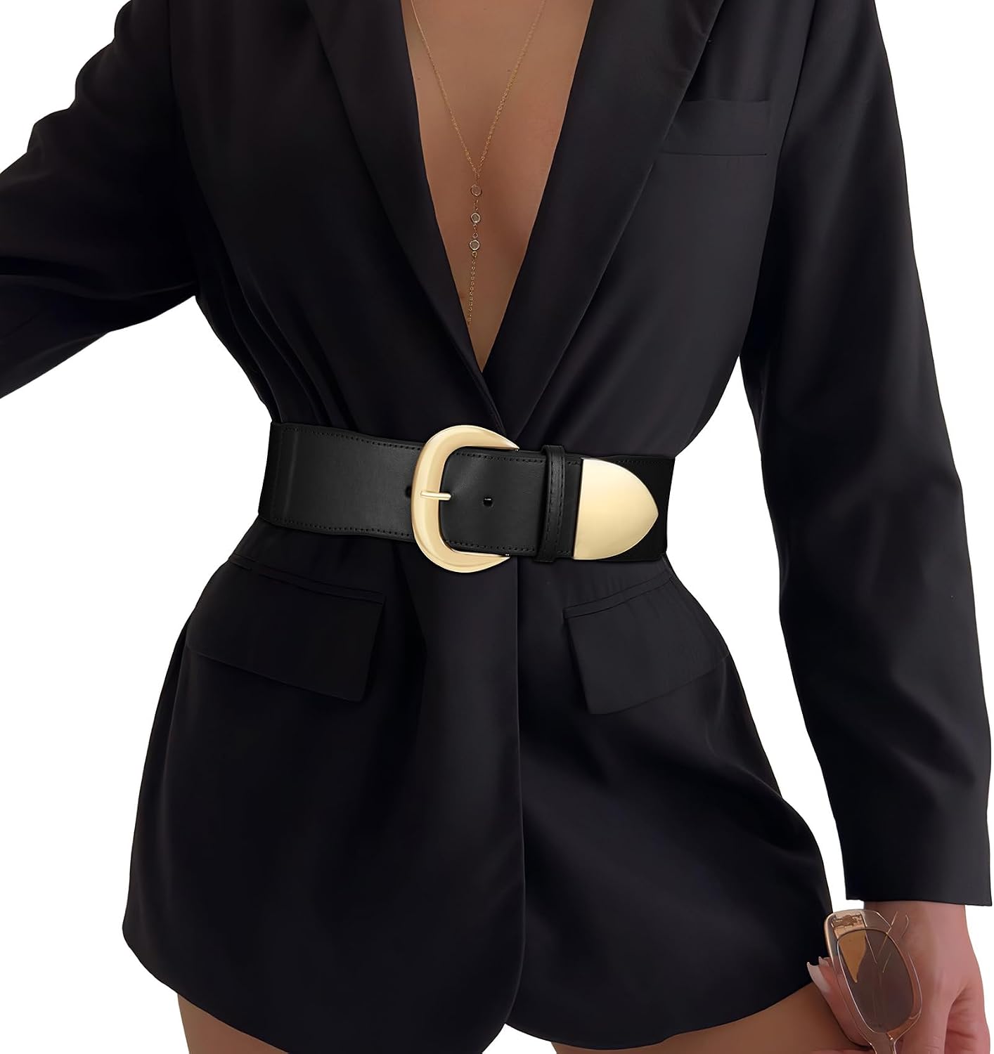 HOTWomen Wide Elastic Waist Belt for Dresses Fashion Thick Stretchy Belt for Trendy
