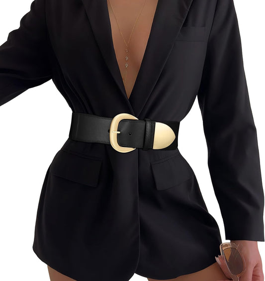 HOTWomen Wide Elastic Waist Belt for Dresses Fashion Thick Stretchy Belt for Trendy