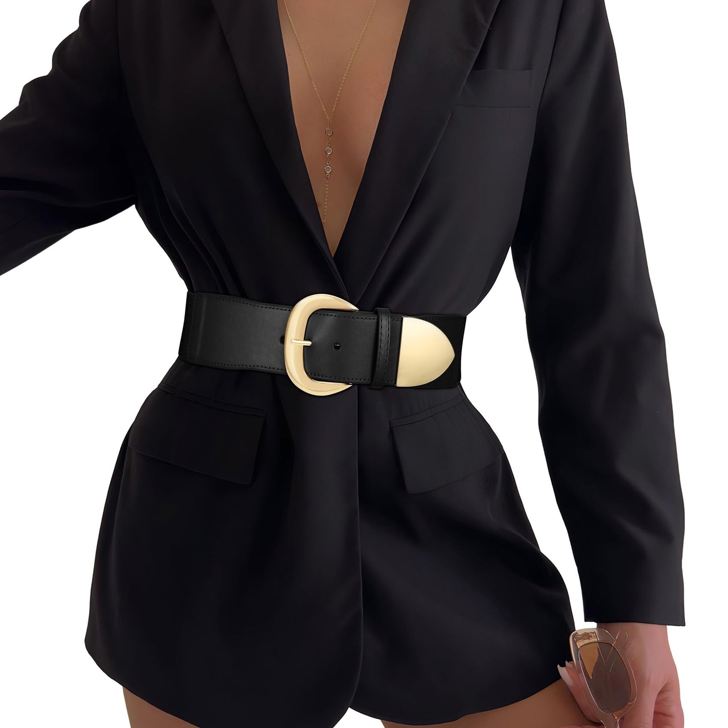 HOTWomen Wide Elastic Waist Belt for Dresses Fashion Thick Stretchy Belt for Trendy