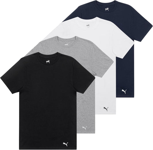 HOTPuma Men's 4 Pack Cotton Crewneck Short Sleeve T-Shirt