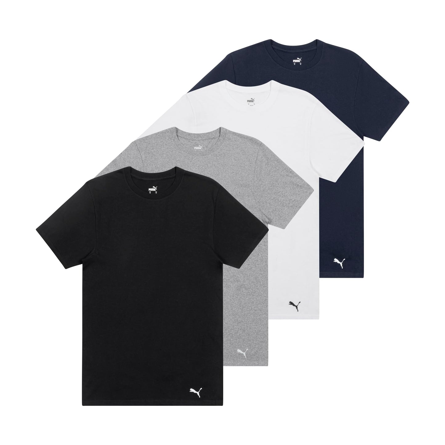 HOTPuma Men's 4 Pack Cotton Crewneck Short Sleeve T-Shirt