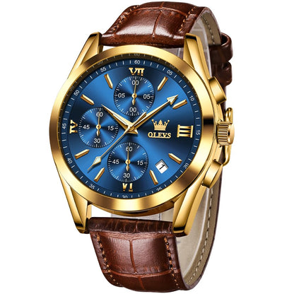 HOTOLEVS Mens Watches Stylish Chronograph Waterproof Luminous Silicon Strap Multifunction Watches for Men Business Men Wrist Watch