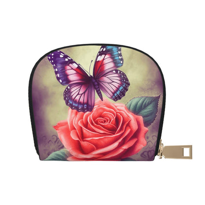 HOTLeather Credit Card Holder for Women Men Wallet Mini Coin Purse Pouch Cute Sea Animal Manatee Change Purse With Zipper Business Card Case