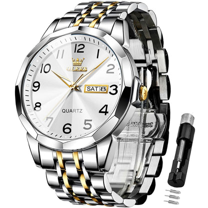 HOTOLEVS Watch for Men Simple Business Dress Analog Stainless Steel Waterproof Luminous Date Easy Read Men Wrsit Watch