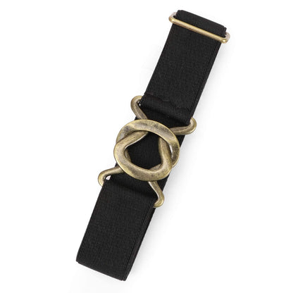 HOTJASGOOD Women No Show Stretch Belt Adjustable Elastic Web Belt with Flat Buckle for Jeans Pants Casual Belts
