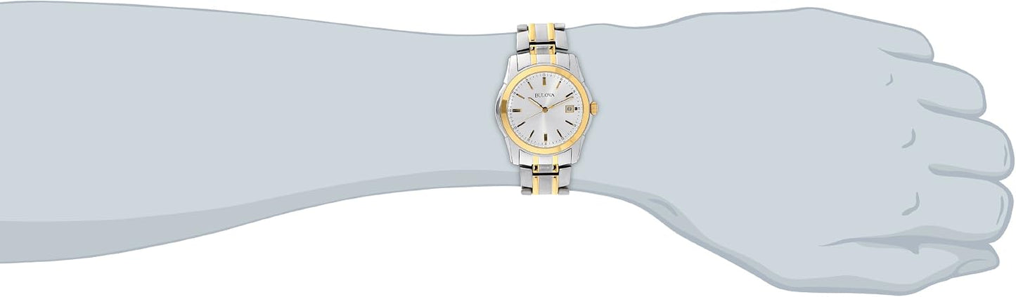 HOTBulova Men's Classic Two-Tone Stainless Steel 3-Hand Date Quartz Watch, 38mm Style: 98H18