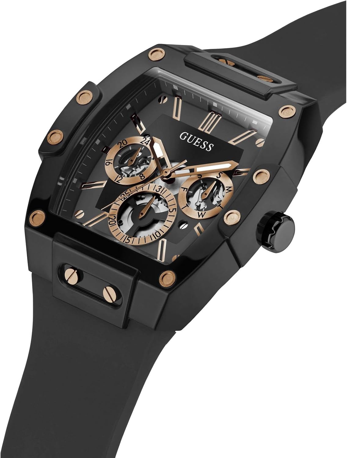 HOTGuess Men's GW0G Series| Analog Trend Watch| Polycarbonate Case| Silicone Bracelet | 50M Water Resistance