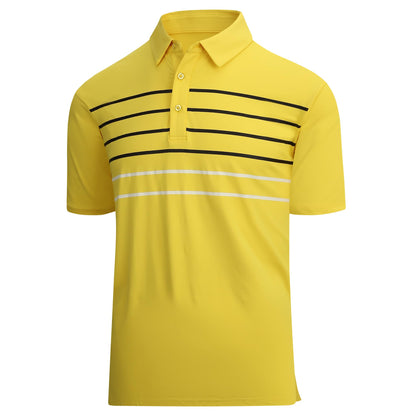 HOTAlex Vando Mens Golf Shirt Moisture Wicking Quick-Dry Short Sleeve Polo | UPF40,Soft & stretch,Sweat resistant,Multi-scene sports & office apparel
