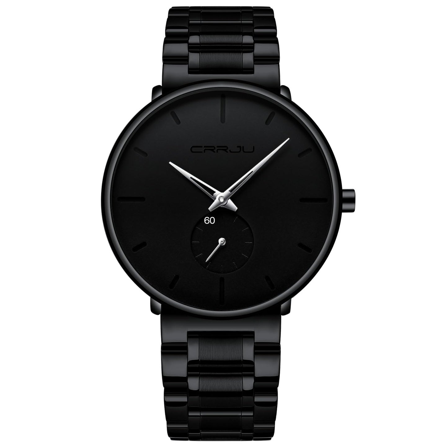 HOTMens Watches Ultra-Thin Minimalist Waterproof-Fashion Wrist Watch for Men Unisex Dress with Stainless Steel Band-Black Hands