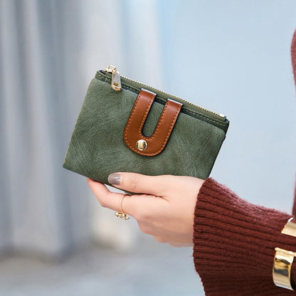 HOTAOXONEL Women's Rfid Small Bifold Leather Wallet Ladies Mini Zipper Coin Purse id card Pocket,Slim Compact Thin