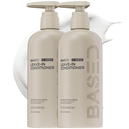 HOTBASED Leave-In Conditioner, Instant Frizz Control, Hydrates & Nourishes Hair, Premium Leave-In Conditioner for Men, Healthier-Looking Frizz-Free Hair in Minutes (9.3 Fl Oz Pack of 1)