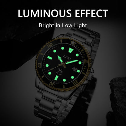 HOTCIVO Sport Wrist Watches for Men: Classic Analog Watch with Date Luminous - Silicone Strap & Waterproof - Casual Men's Watch for Outdoor Camping Cycling