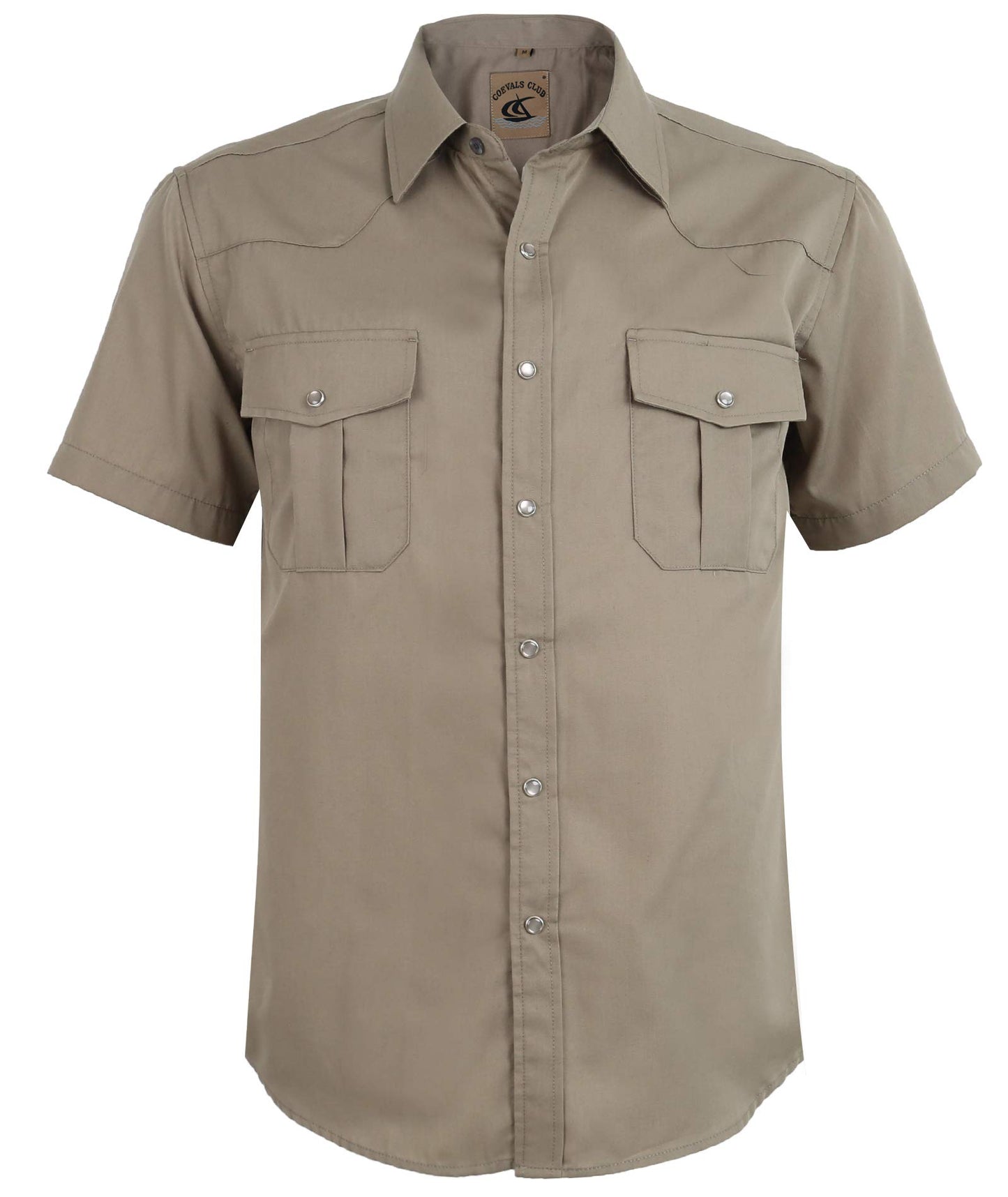 HOTCOEVALS CLUB Men's Western Cowboy Short Sleeve Pearl Snap Casual Plaid Work Shirts