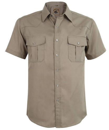 HOTCOEVALS CLUB Men's Western Cowboy Short Sleeve Pearl Snap Casual Plaid Work Shirts