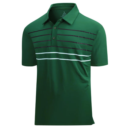 HOTAlex Vando Mens Golf Shirt Moisture Wicking Quick-Dry Short Sleeve Polo | UPF40,Soft & stretch,Sweat resistant,Multi-scene sports & office apparel