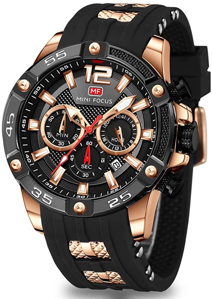 HOTAIMES Watch for Men Sport Military Waterproof Chronograph Mens Watches Analog Quartz Big Face Classic Stylish Fashion Casual Designer Business Work Wrist Watch Elegant Gift for Men