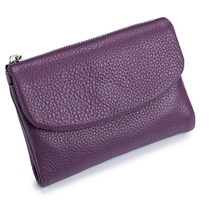 HOTLECDOA Unisex Pebble Leather Wallet, Short Genuine Leather Coin and Card Wallet, Small Wallets for Women, Suitable for Coins and Cards (#15)