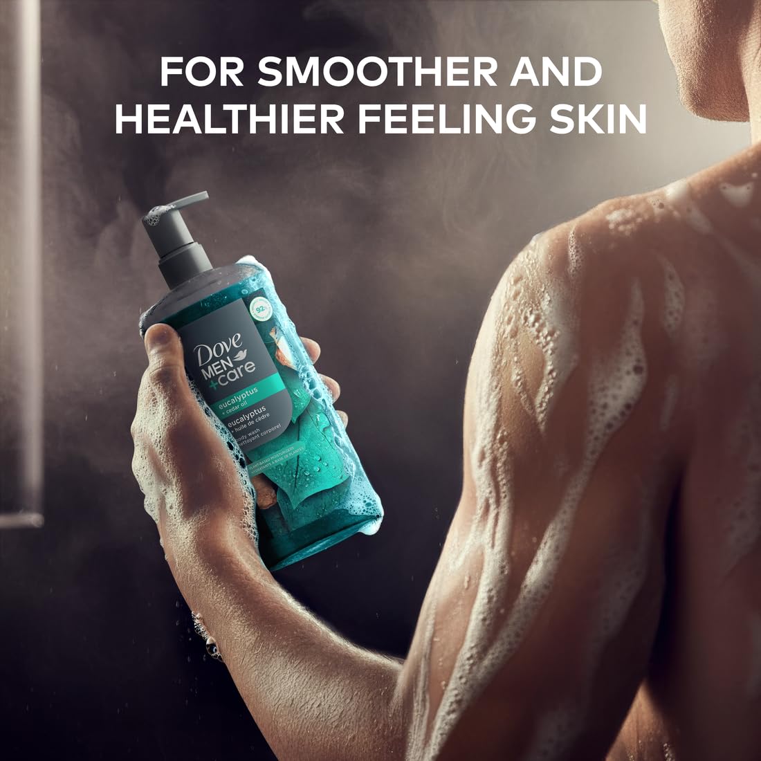 HOTDOVE MEN Moisturizing Body Wash for Men, Eucalyptus + Cedar Oil, 26oz