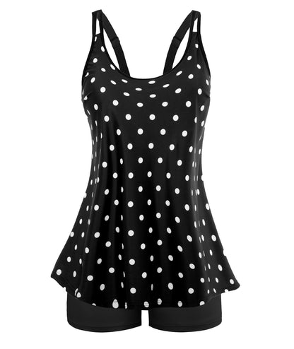 HOTArolina Tankini Swimsuits for Women Tummy Control Two Piece Bathing Suits Flowy Swim Tops with Boy Shorts