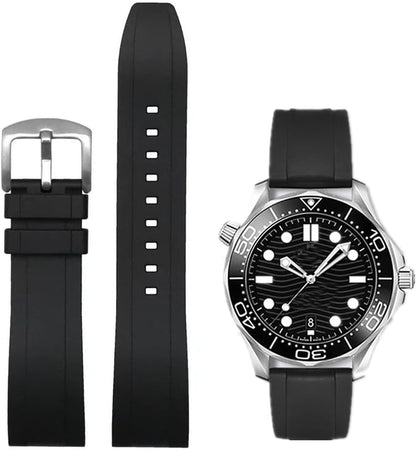 HOTWatch Band Quick Release Fluororubber 19mm 20mm 21mm 22mm Soft Durable Universal FKM Rubber Replacement Band Strap for Men Women