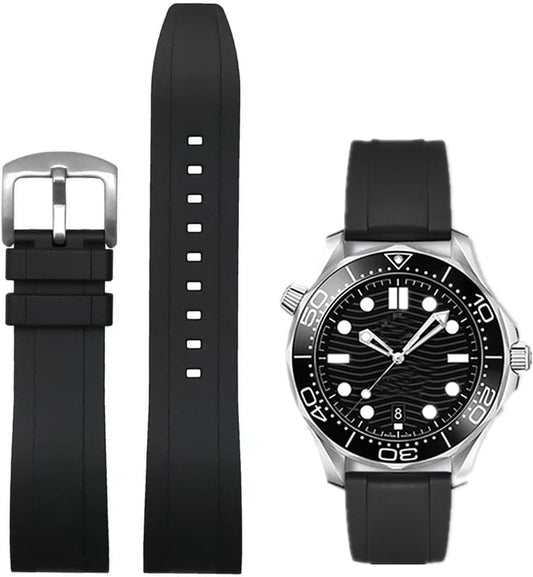 HOTWatch Band Quick Release Fluororubber 19mm 20mm 21mm 22mm Soft Durable Universal FKM Rubber Replacement Band Strap for Men Women