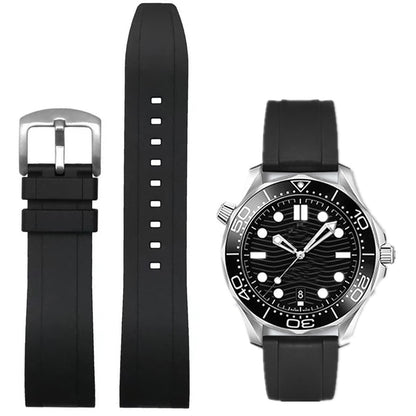 HOTWatch Band Quick Release Fluororubber 19mm 20mm 21mm 22mm Soft Durable Universal FKM Rubber Replacement Band Strap for Men Women