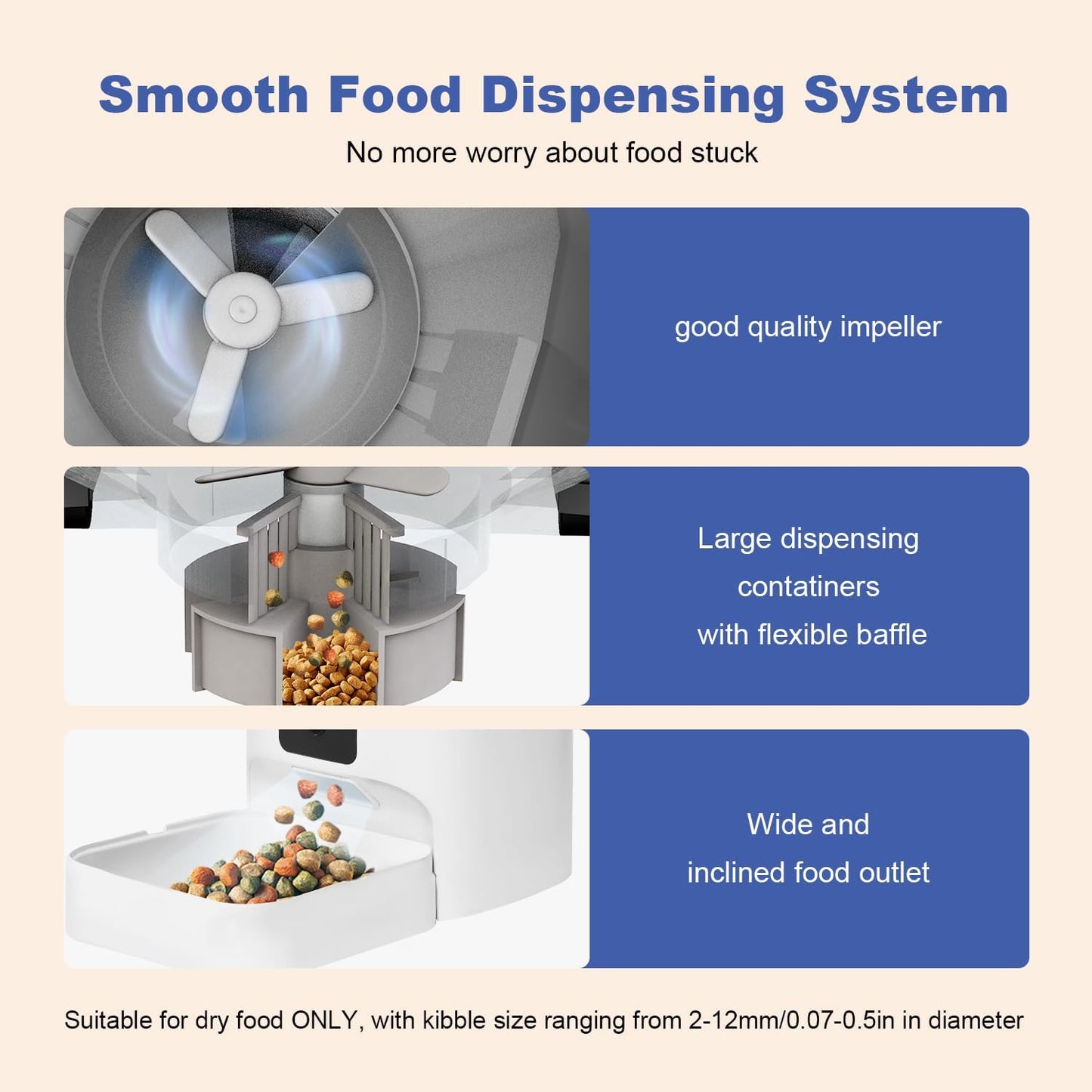 HOTANDOLL HOME Automatic Cat Feeder, 4L Cat Food Dispenser with 10s Voice Recorder, Pet Feeder up to 8 Meals per Day, Timed Dog Feeder with Dry Food Sealed Ring