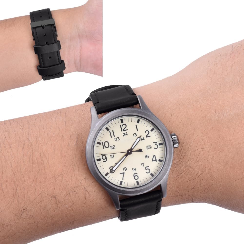 HOTRitche Christmas Gift Quick Release Leather Watch Band Leather Watch Strap 18mm 19mm 20mm 21mm 22mm 23mm or 24mm for Men and Women, White Elephant Gifts, Stocking Stuffers For Men