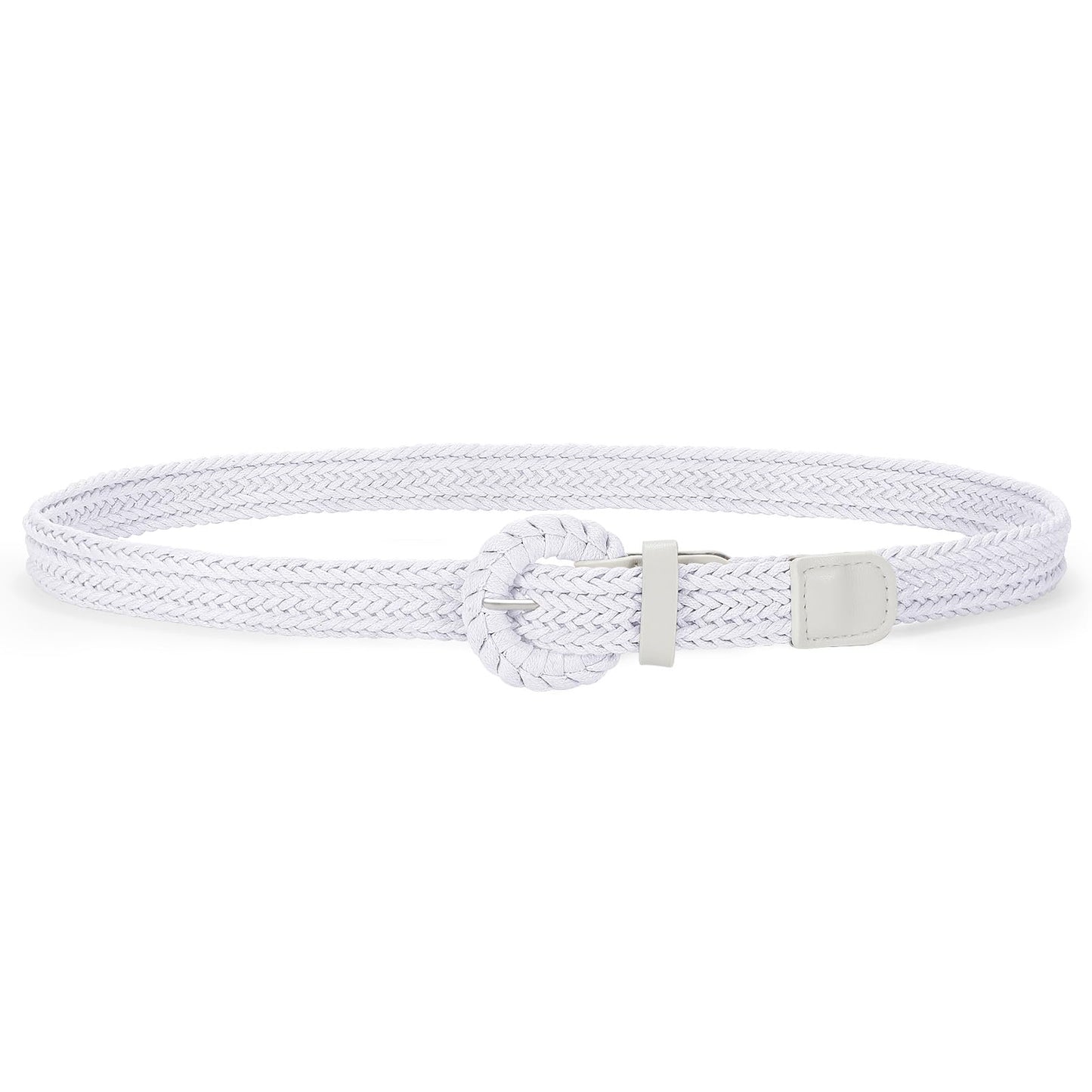 HOTVONMELLI Braided Woven Belt for Women, Rattan Thin Belt Fashion Waist Belts for Summer Dress Jeans